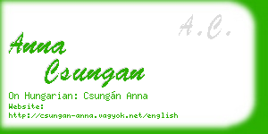 anna csungan business card