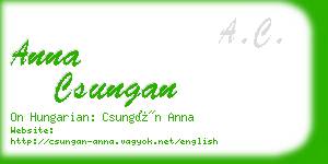 anna csungan business card